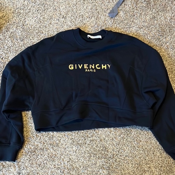 💥PRICE DROP💥‼️GIVENCHY CROP black SWEATSHIRT 💯Authentic TOP‼️🥰⚡️✨🌟🔥💥⚡️💫⭐️ - Picture 2 of 12